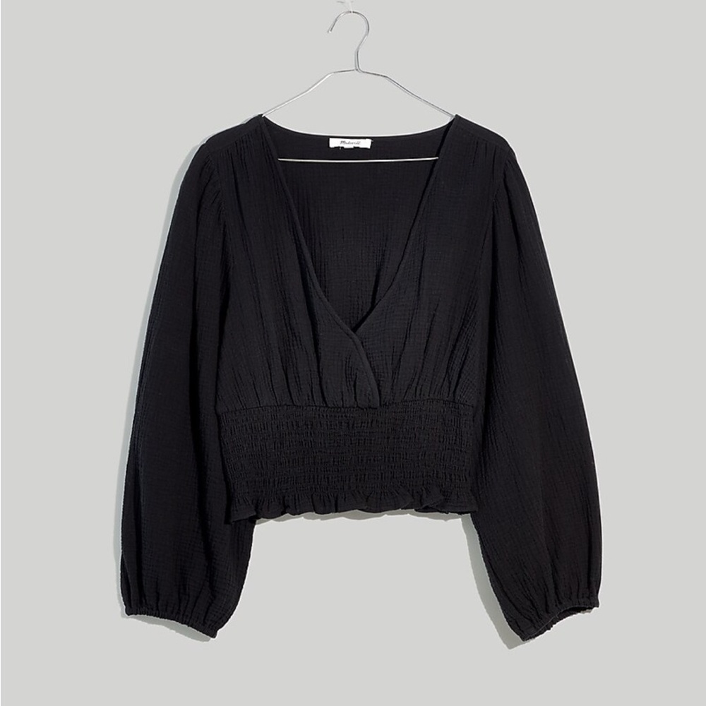Madewell Plus Lightspun Julianne Smocked-Waist Top